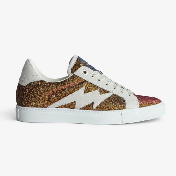 La Flash Lace-up Sneakers In Gold