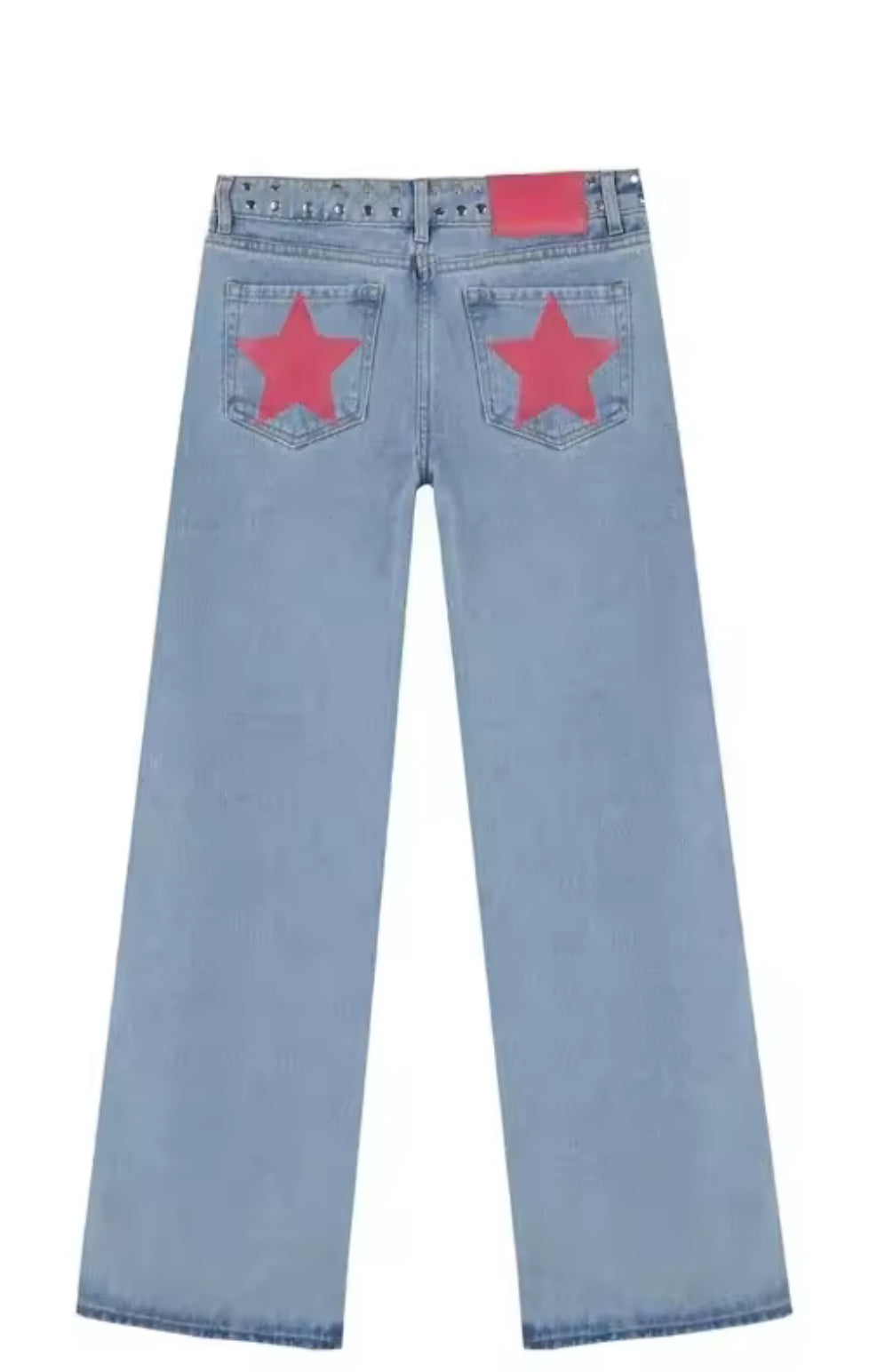 Jeans azules con estrellas rosadas