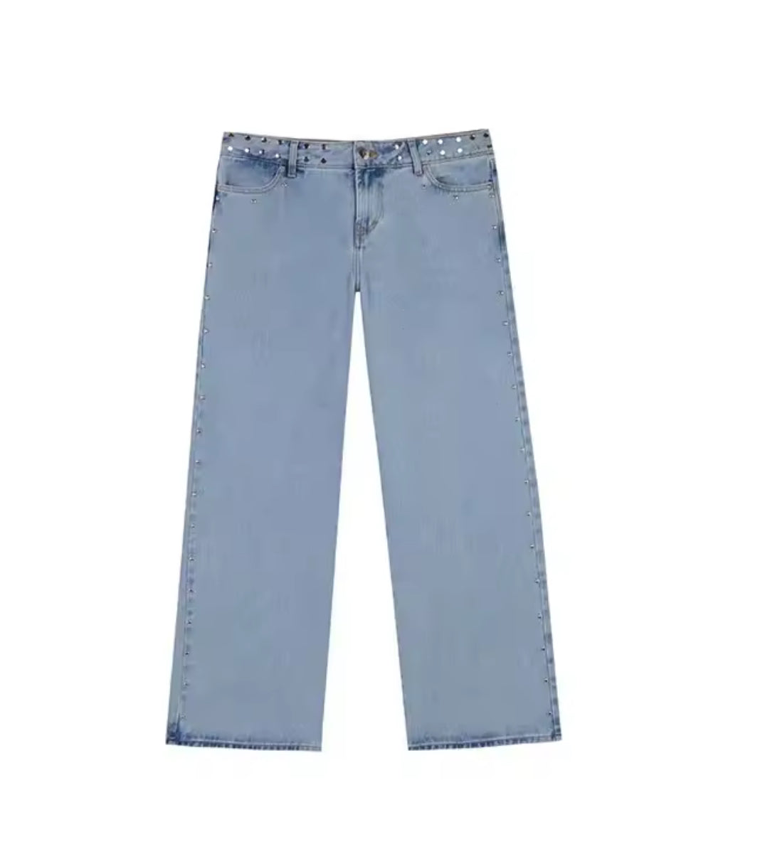 Jeans azules con estrellas rosadas