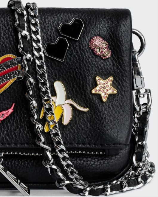 Rock Nano black bag with pins