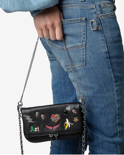 Rock Nano black bag with pins